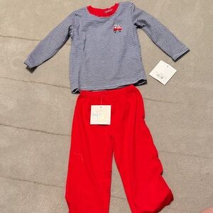 Kids Striped Blue and Red Pajama Set